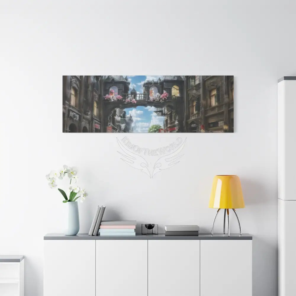 Blended 3D Mall Satin Canvas Print — Surreal Cozy Room Wall Art Canvas