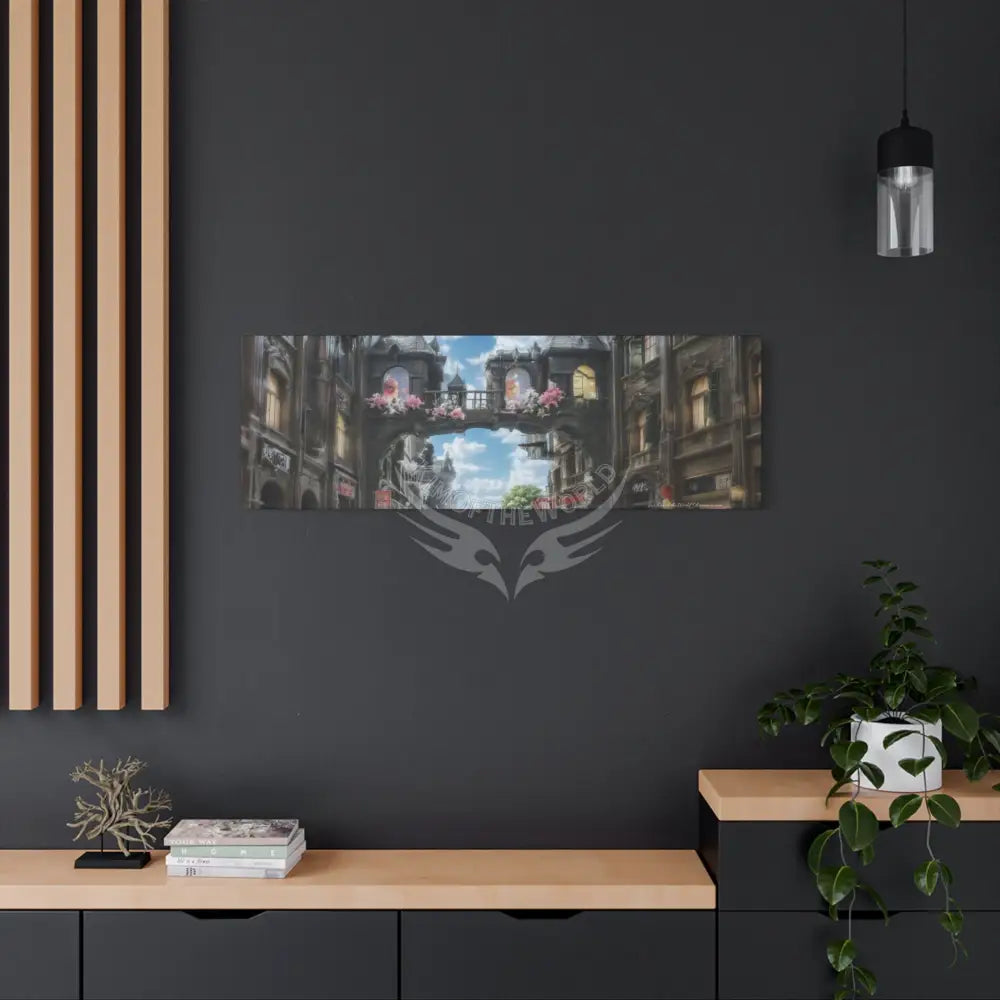 Blended 3D Mall Satin Canvas Print — Surreal Cozy Room Wall Art Canvas