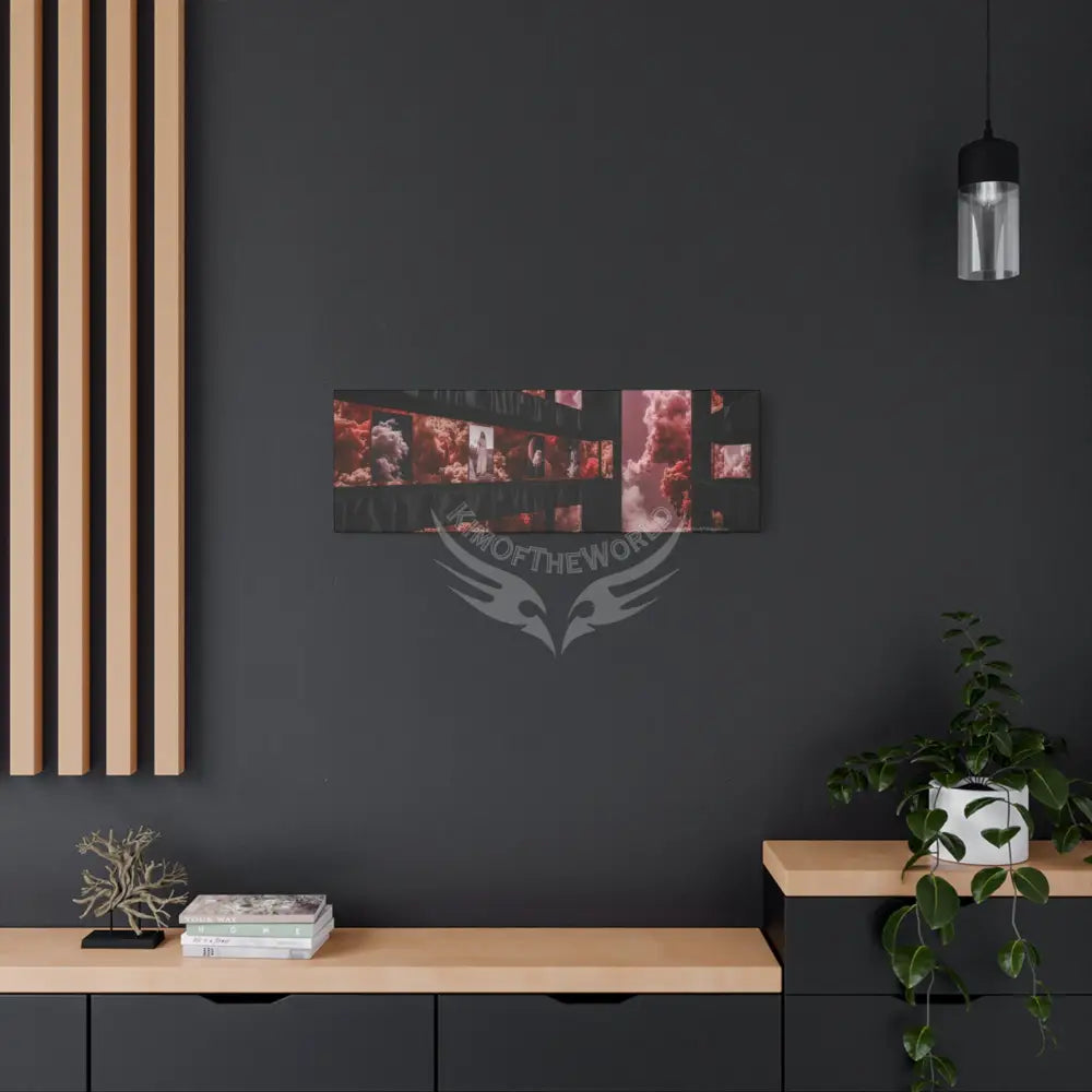 Blended Magic Windows Satin Canvas Print — Surreal Cozy Room Wall Art Canvas