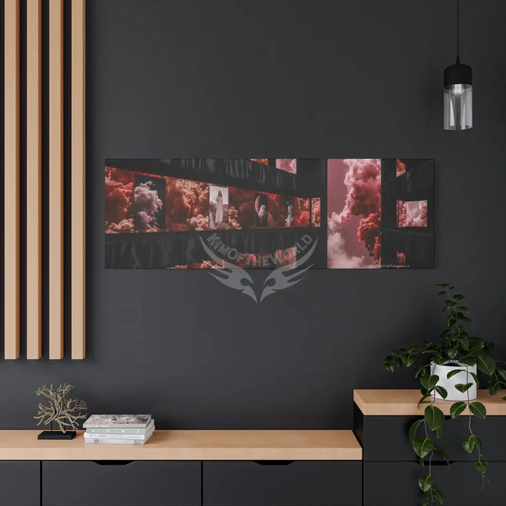 Blended Magic Windows Satin Canvas Print — Surreal Cozy Room Wall Art Canvas