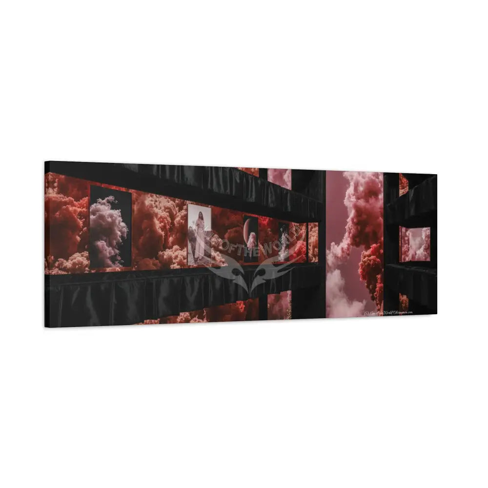 Blended Magic Windows Satin Canvas Print — Surreal Cozy Room Wall Art Canvas