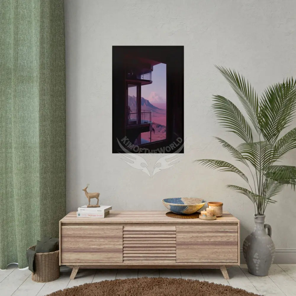 Block Levels Goth Architectures Vaporware Mountain View Homes Landscape Poster — Colorful Rolled Art Print Poster