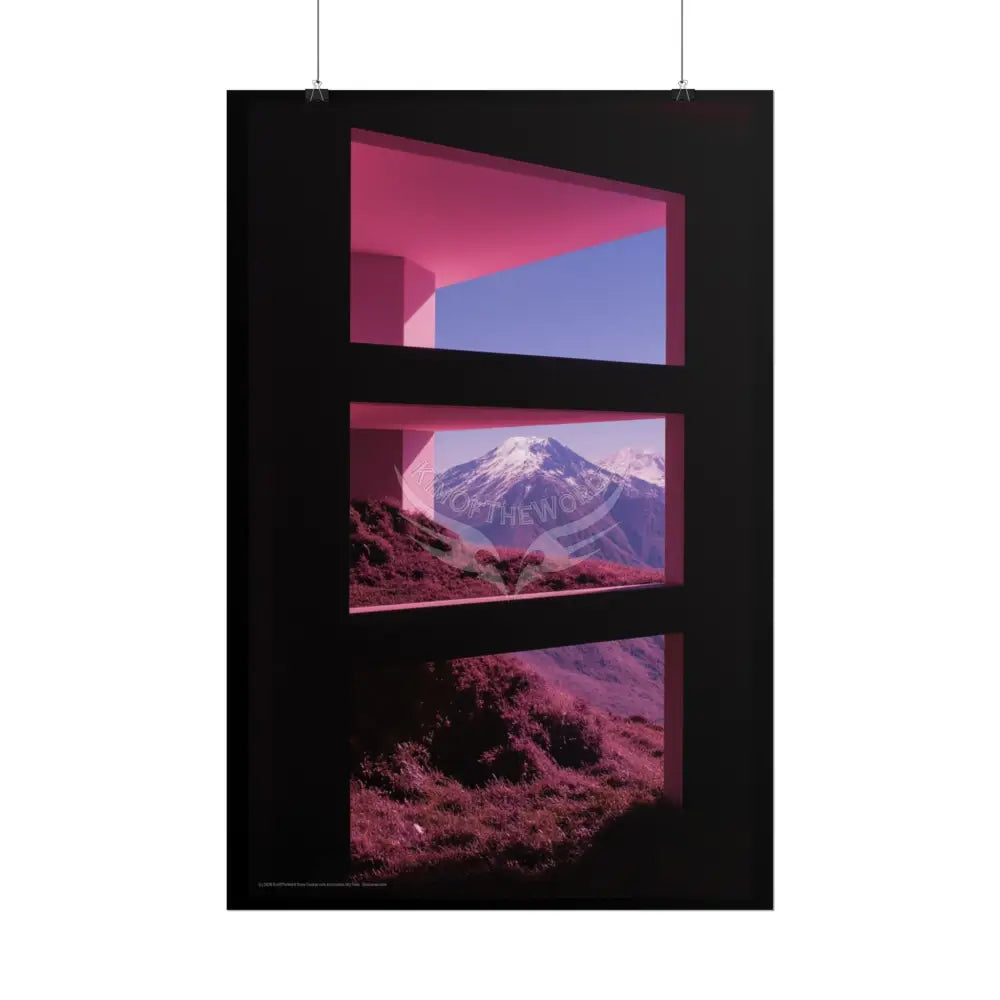Block Levels Goth Architectures Vaporware Mountain View Homes Landscape Poster — Colorful Rolled Art Print Poster