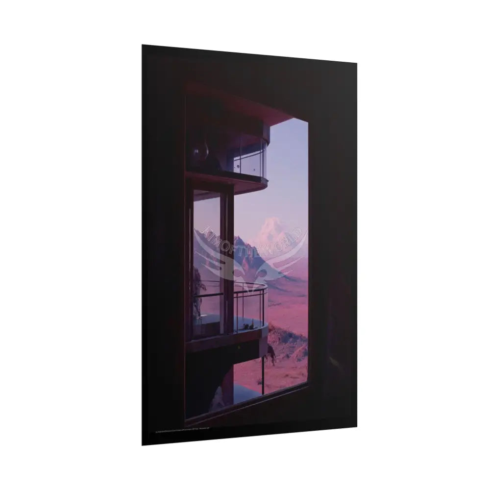 Block Levels Goth Architectures Vaporware Mountain View Homes Landscape Poster — Colorful Rolled Art Print Poster