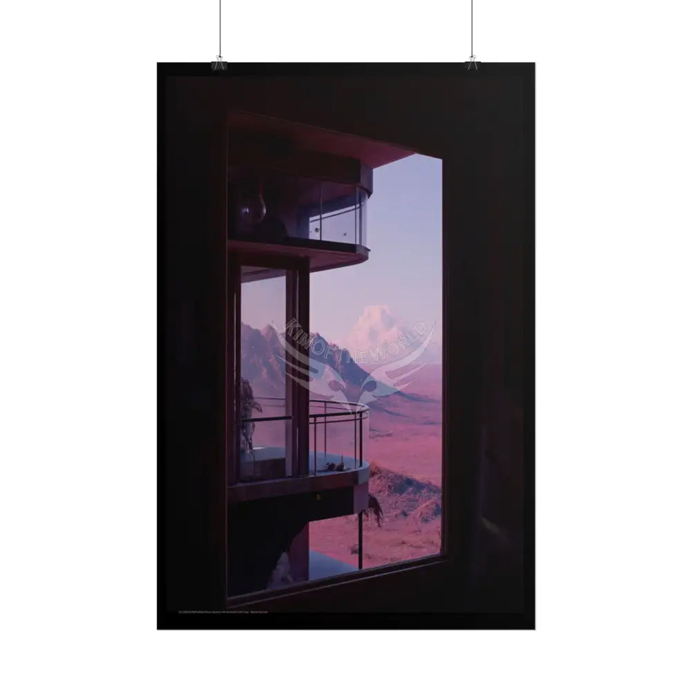 Block Levels Goth Architectures Vaporware Mountain View Homes Landscape Poster — Colorful Rolled Art Print Poster
