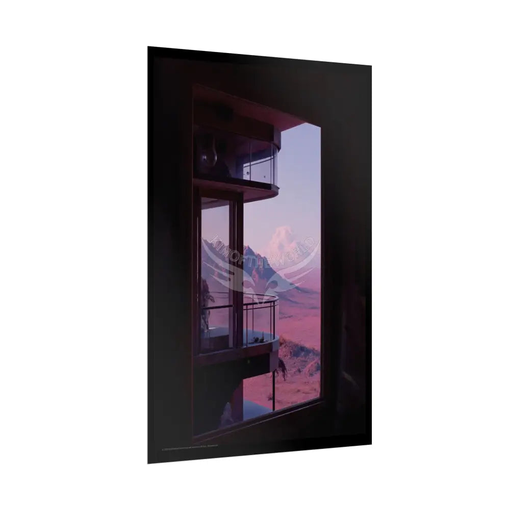Block Levels Goth Architectures Vaporware Mountain View Homes Landscape Poster — Colorful Rolled Art Print Poster