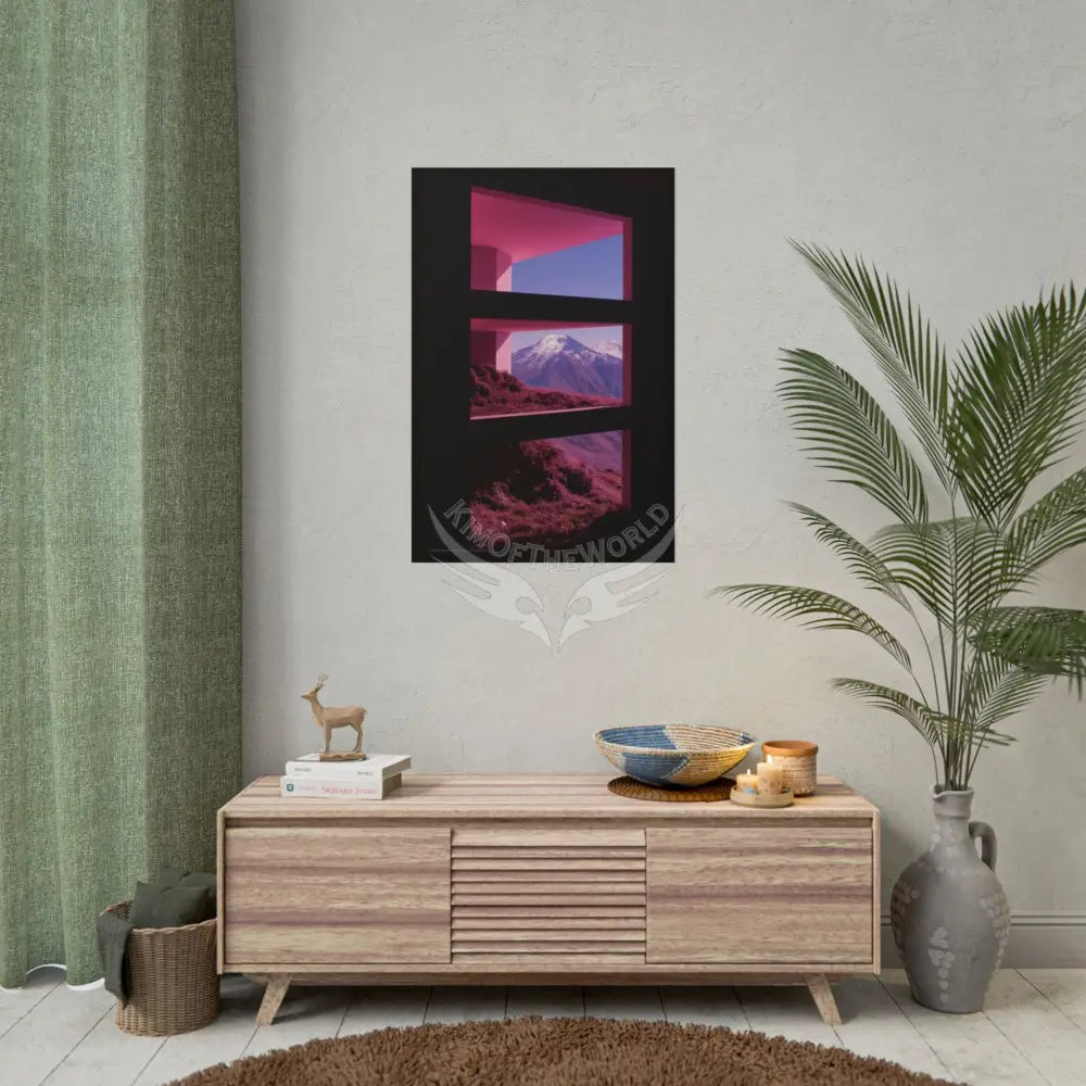 Block Levels Goth Architectures Vaporware Mountain View Homes Landscape Poster — Colorful Rolled Art Print Poster