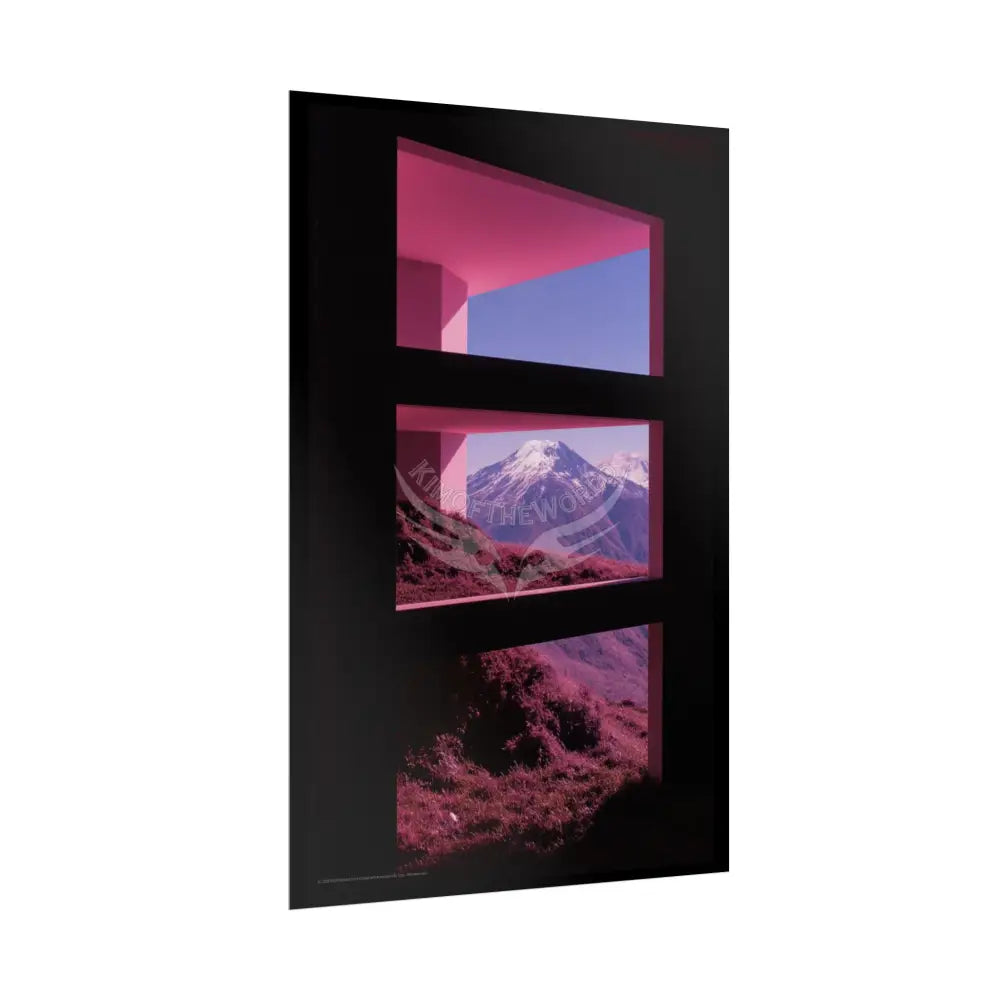 Block Levels Goth Architectures Vaporware Mountain View Homes Landscape Poster — Colorful Rolled Art Print Poster