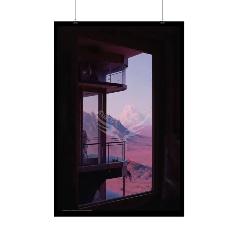 Block Levels Goth Architectures Vaporware Mountain View Homes Landscape Poster — Colorful Rolled Art Print Poster
