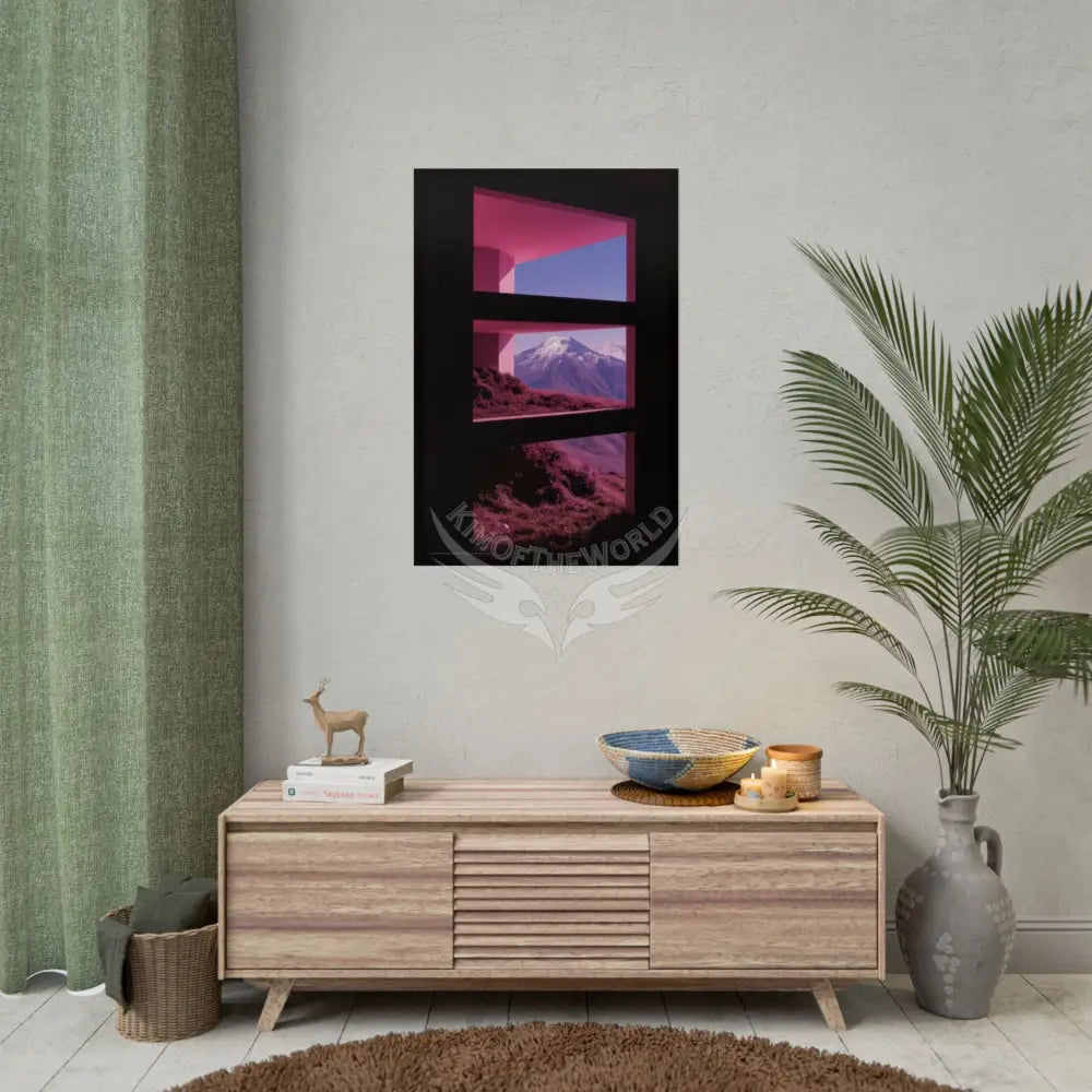 Block Levels Goth Architectures Vaporware Mountain View Homes Landscape Poster — Colorful Rolled Art Print Poster