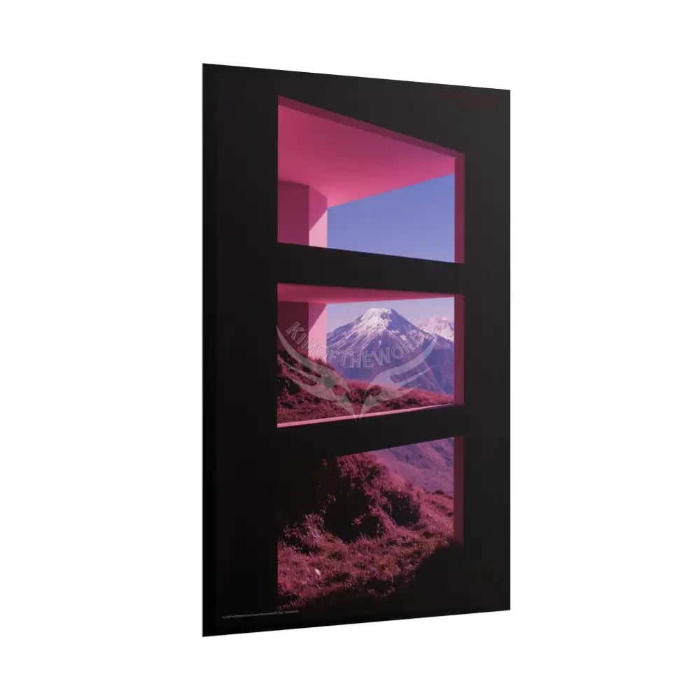 Block Levels Goth Architectures Vaporware Mountain View Homes Landscape Poster — Colorful Rolled Art Print Poster