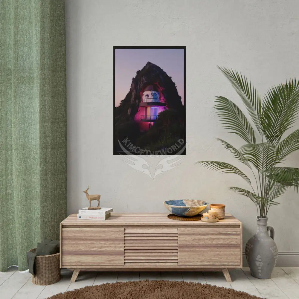 Block Levels Goth Architectures Vaporware Mountain View Homes Landscape Poster — Colorful Rolled Art Print Poster