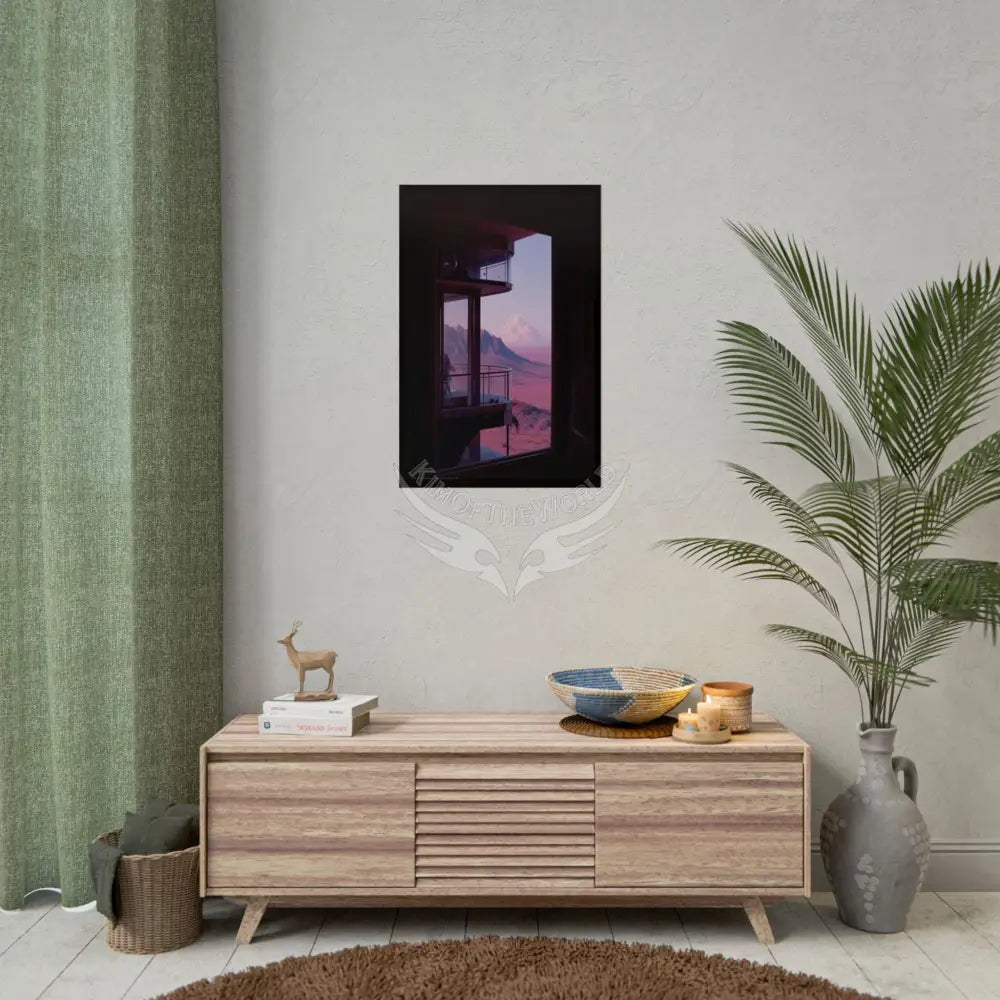 Block Levels Goth Architectures Vaporware Mountain View Homes Landscape Poster — Colorful Rolled Art Print Poster