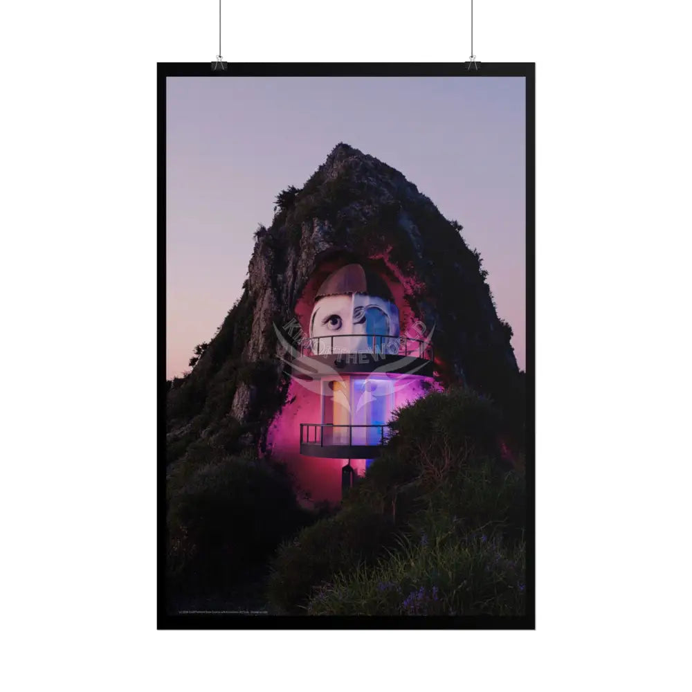 Block Levels Goth Architectures Vaporware Mountain View Homes Landscape Poster — Colorful Rolled Art Print Poster