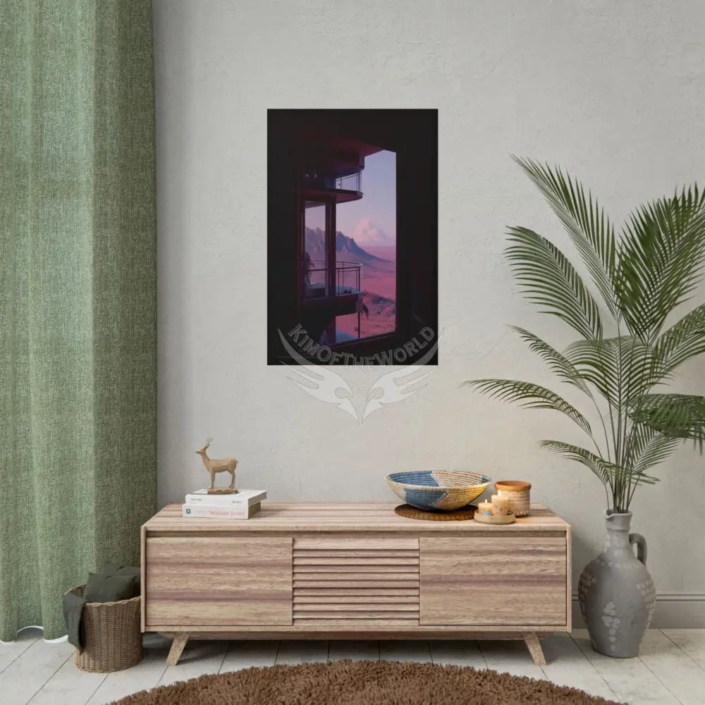 Block Levels Goth Architectures Vaporware Mountain View Homes Landscape Poster — Colorful Rolled Art Print Poster