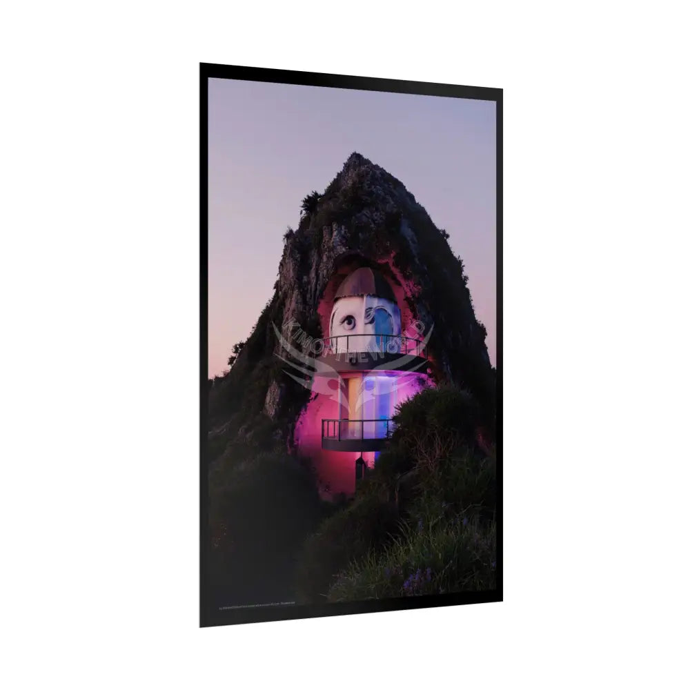 Block Levels Goth Architectures Vaporware Mountain View Homes Landscape Poster — Colorful Rolled Art Print Poster