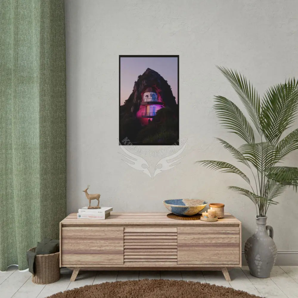 Block Levels Goth Architectures Vaporware Mountain View Homes Landscape Poster — Colorful Rolled Art Print Poster
