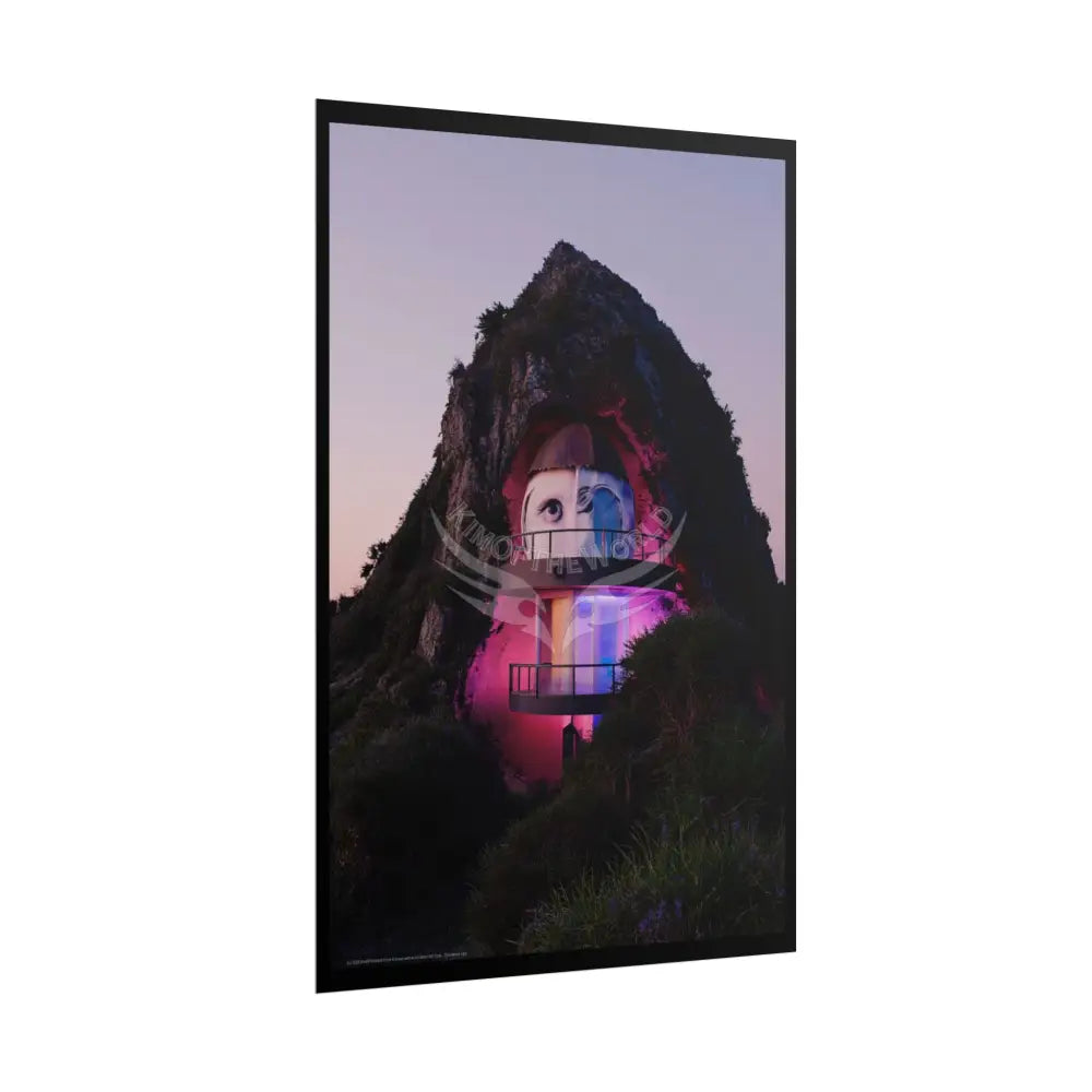 Block Levels Goth Architectures Vaporware Mountain View Homes Landscape Poster — Colorful Rolled Art Print Poster