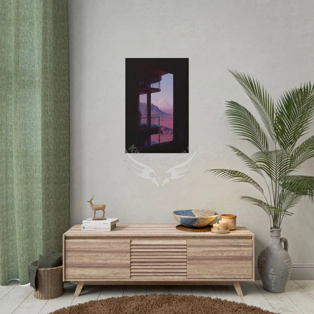 Block Levels Goth Architectures Vaporware Mountain View Homes Landscape Poster — Colorful Rolled Art Print Poster