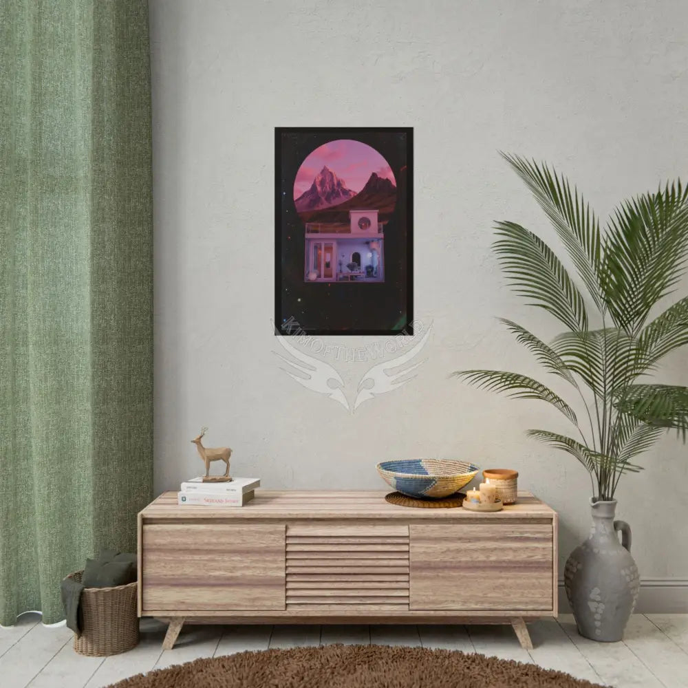 Block Levels Goth Architectures Vaporware Mountain View Homes Landscape Poster — Colorful Rolled Art Print Poster