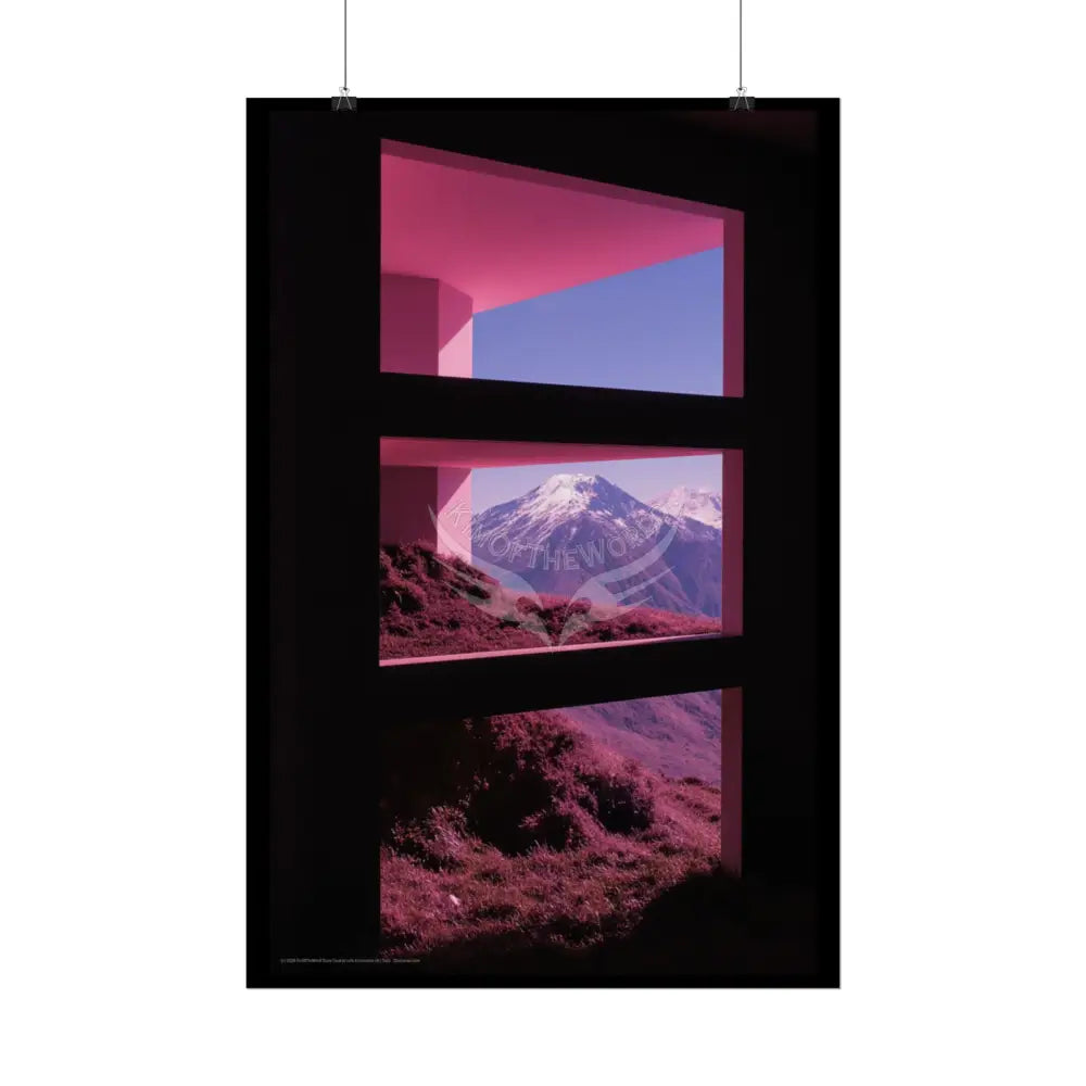 Block Levels Goth Architectures Vaporware Mountain View Homes Landscape Poster — Colorful Rolled Art Print Poster
