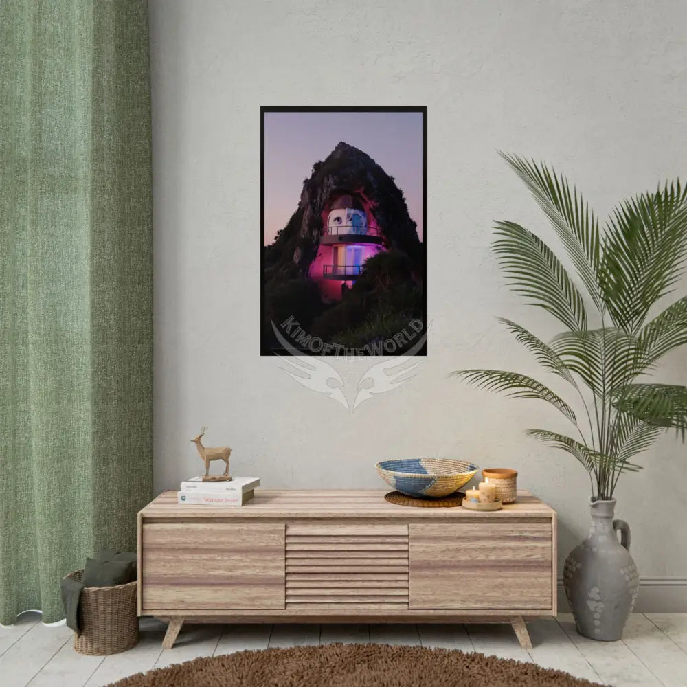 Block Levels Goth Architectures Vaporware Mountain View Homes Landscape Poster — Colorful Rolled Art Print Poster