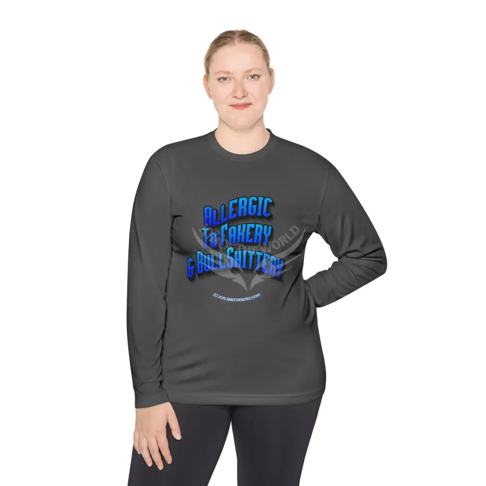 Blue ’Allergic to Fakery and BS’ - Long Sleeve Tee Long-sleeve