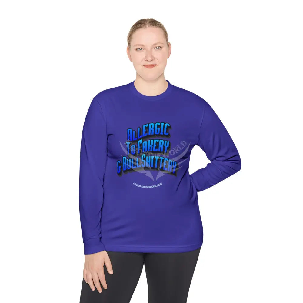 Blue ’Allergic to Fakery and BS’ - Long Sleeve Tee Long-sleeve