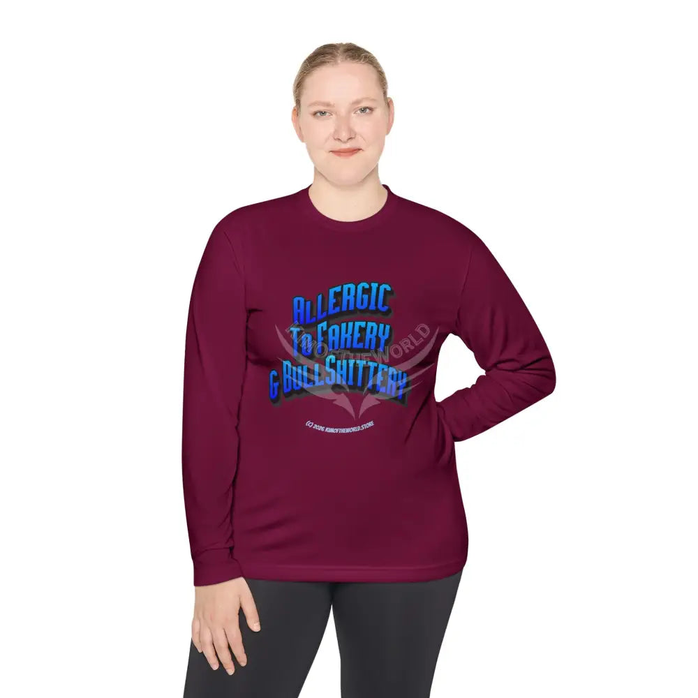 Blue ’Allergic to Fakery and BS’ - Long Sleeve Tee Long-sleeve