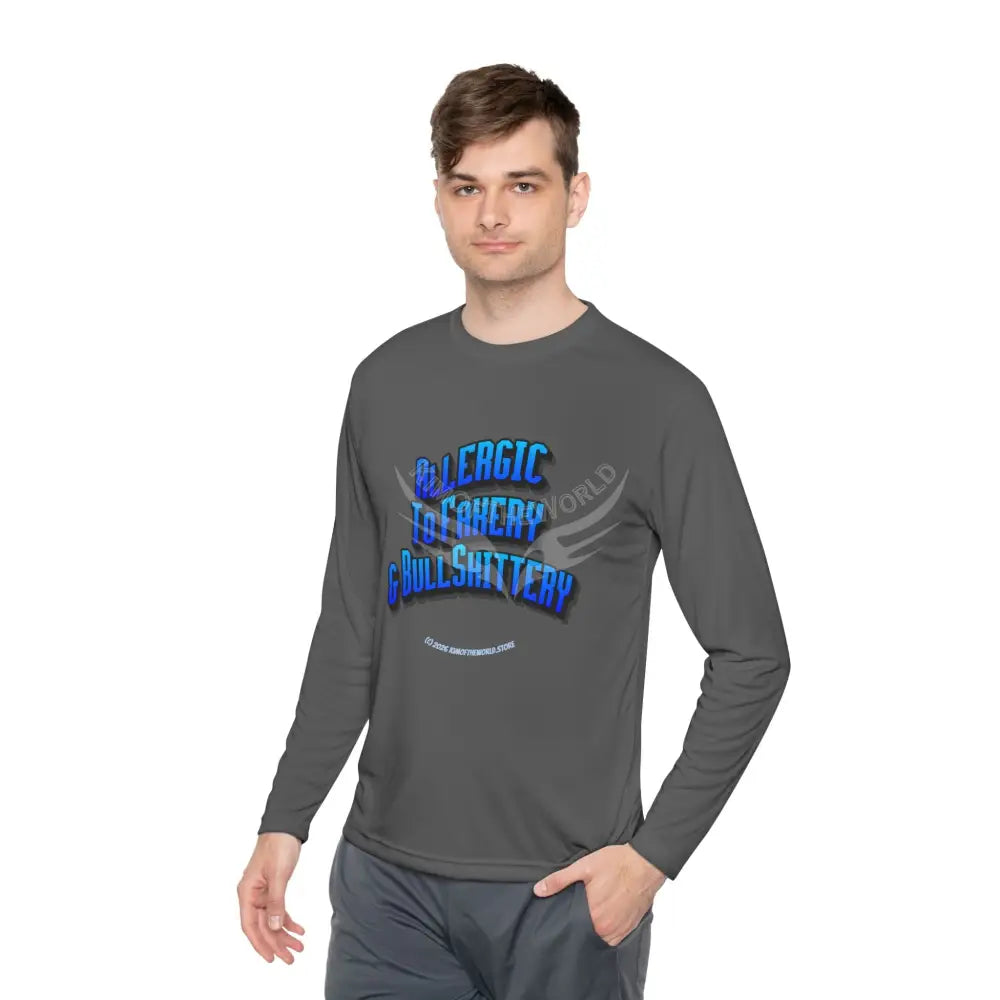 Blue ’Allergic to Fakery and BS’ - Long Sleeve Tee Long-sleeve