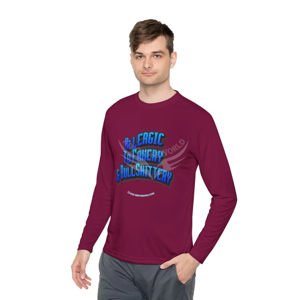 Blue ’Allergic to Fakery and BS’ - Long Sleeve Tee Long-sleeve