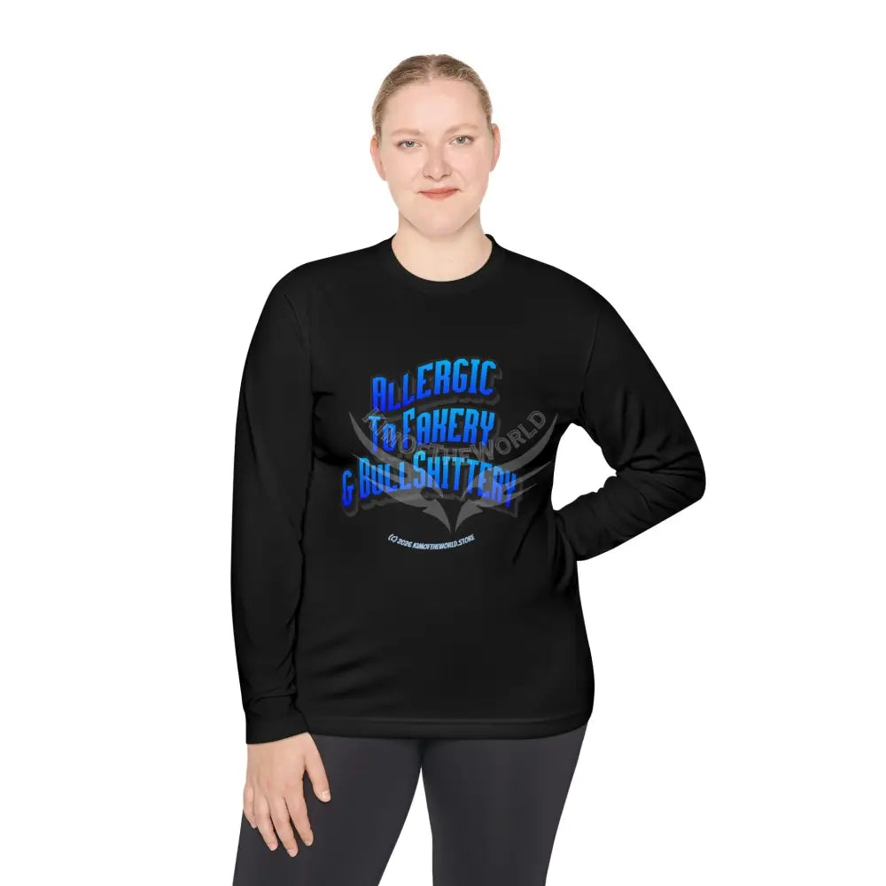 Blue ’Allergic to Fakery and BS’ - Long Sleeve Tee Long-sleeve