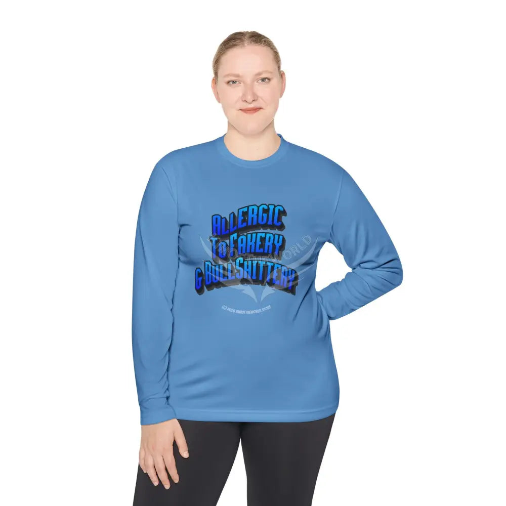 Blue ’Allergic to Fakery and BS’ - Long Sleeve Tee Long-sleeve