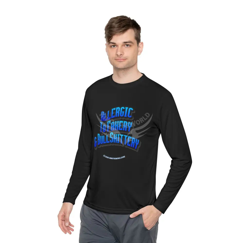 Blue ’Allergic to Fakery and BS’ - Long Sleeve Tee Long-sleeve