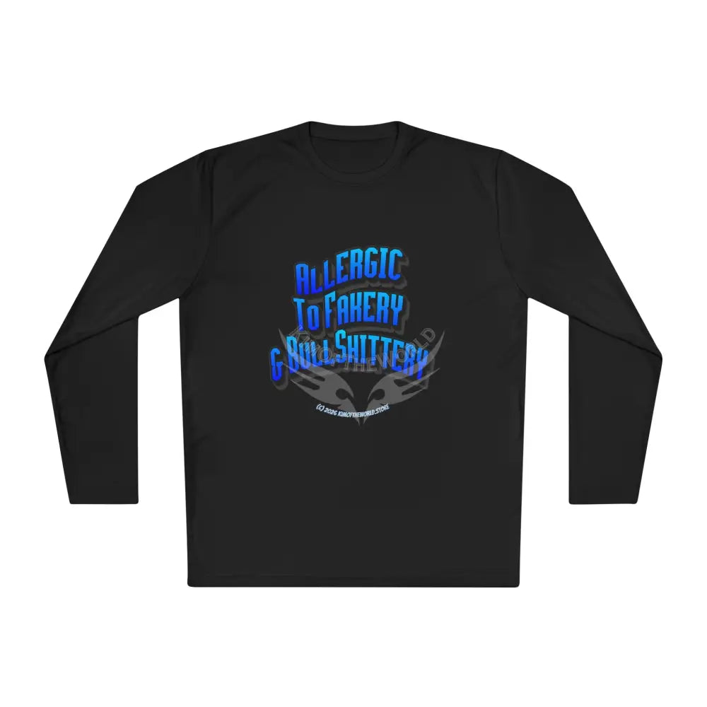 Blue ’Allergic to Fakery and BS’ - Long Sleeve Tee Black / XS Long-sleeve