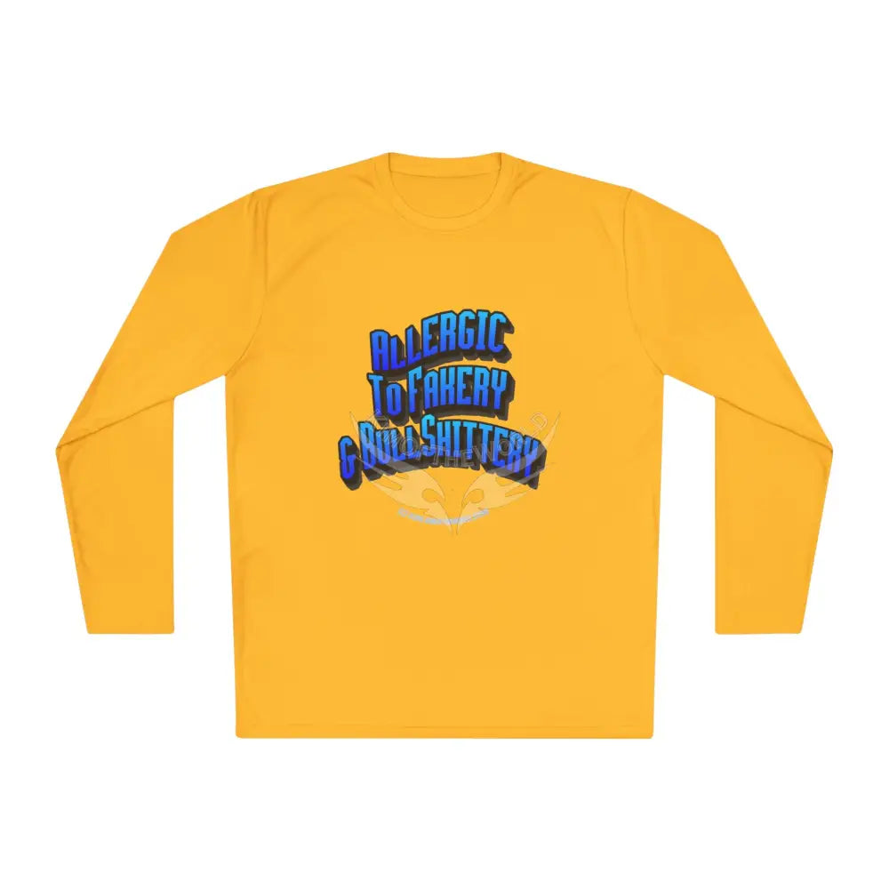 Blue ’Allergic to Fakery and BS’ - Long Sleeve Tee Gold / XS Long-sleeve