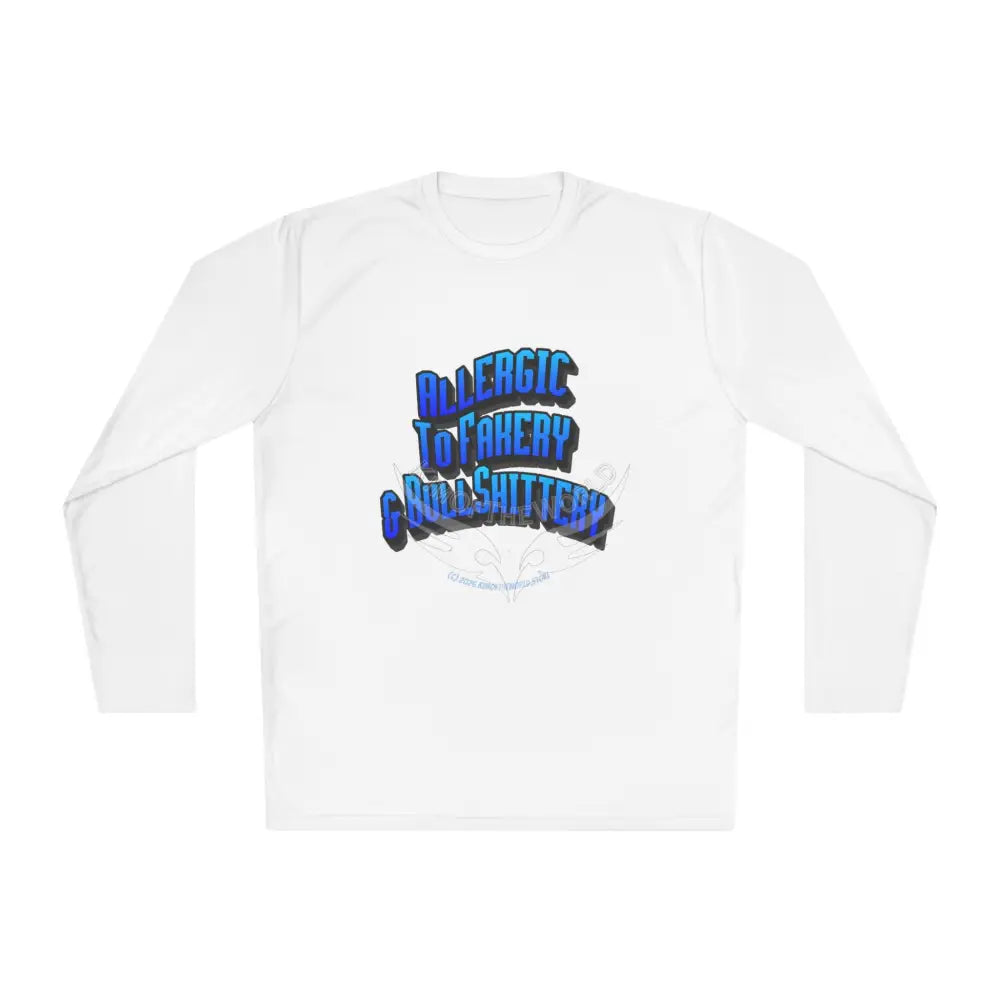 Blue ’Allergic to Fakery and BS’ - Long Sleeve Tee White / XS Long-sleeve