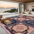 Blue and Pink Large Fleur Checkerboard 10 ft x 8 ft Large Area Rug Floor Carpet 120’’x96’’ Rugs & Mats