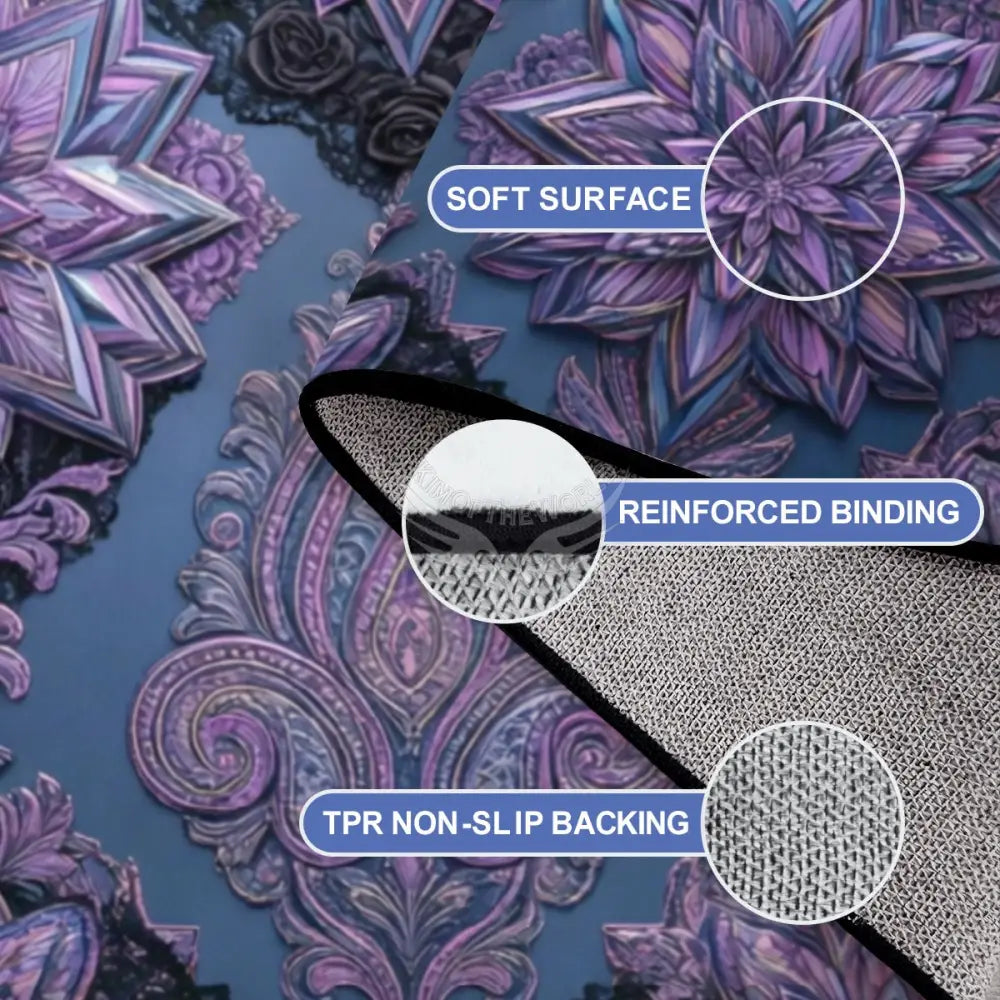 Blue Diamond Pink Roses Large Area Rug Floor Carpet 12ft x 10ft - (Ratio 4:3) 144’’x108’’ Rugs & Mats