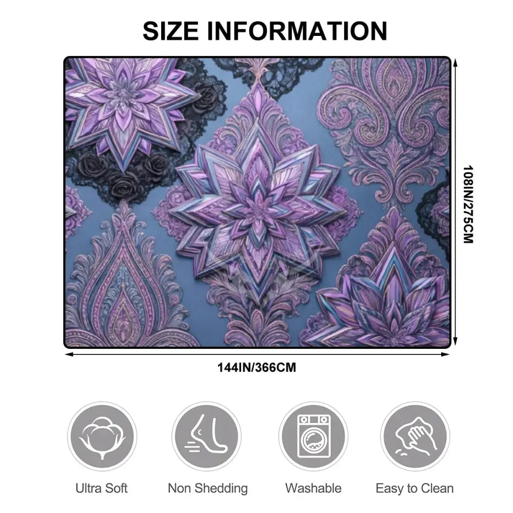 Blue Diamond Pink Roses Large Area Rug Floor Carpet 12ft x 10ft - (Ratio 4:3) 144’’x108’’ Rugs & Mats