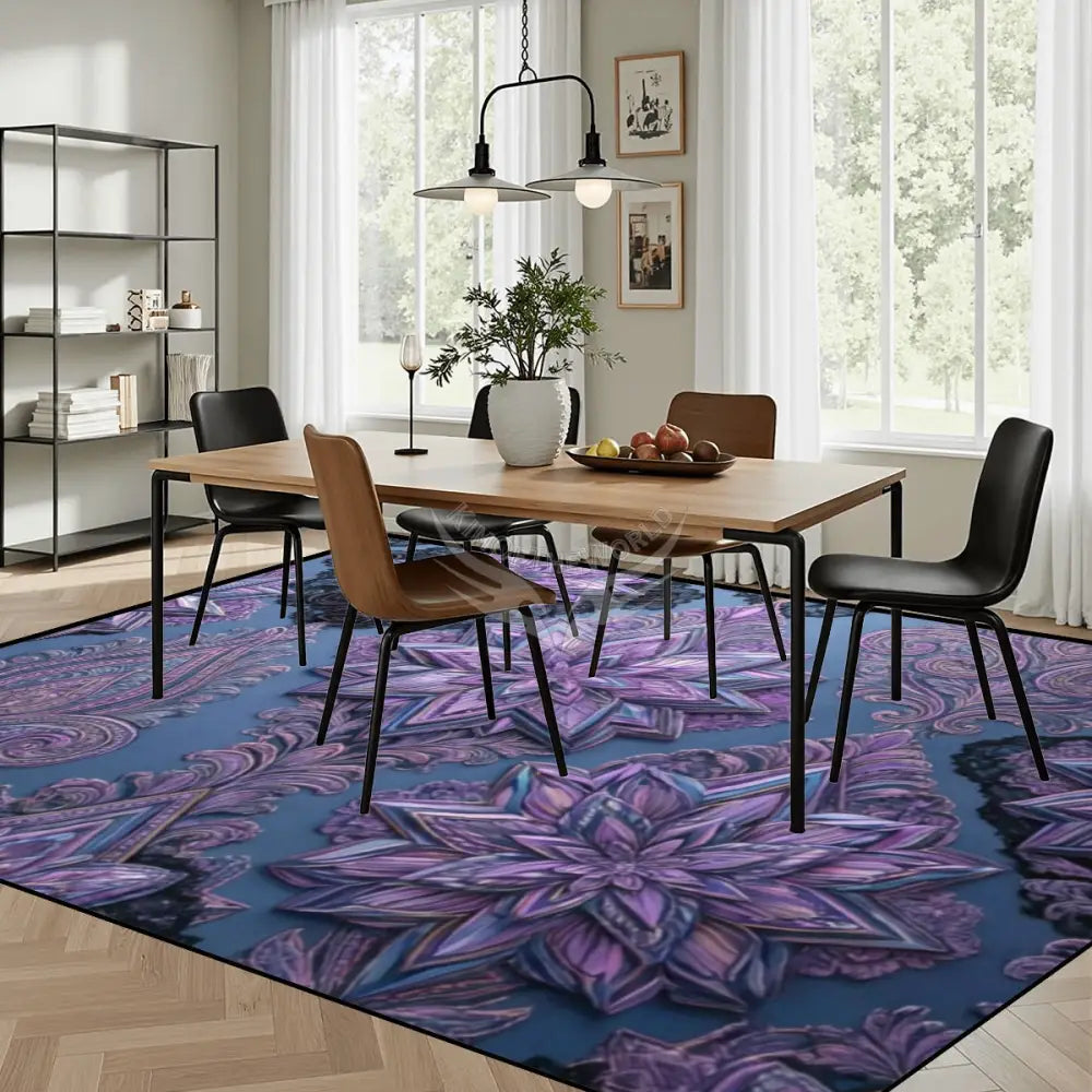 Blue Diamond Pink Roses Large Area Rug Floor Carpet 12ft x 10ft - (Ratio 4:3) 144’’x108’’ Rugs & Mats