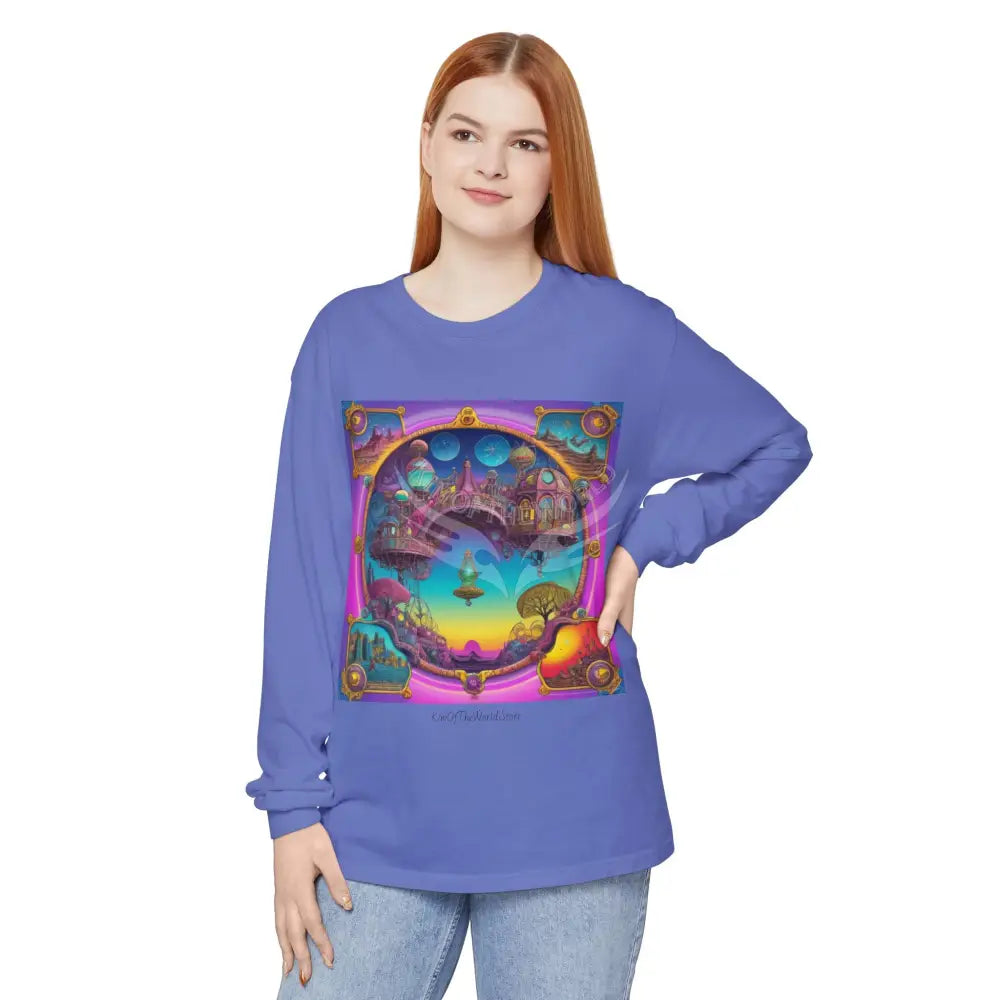 Boho Beach Funky Art Psychedelic Dreamscape Long Sleeve Tee Long-sleeve