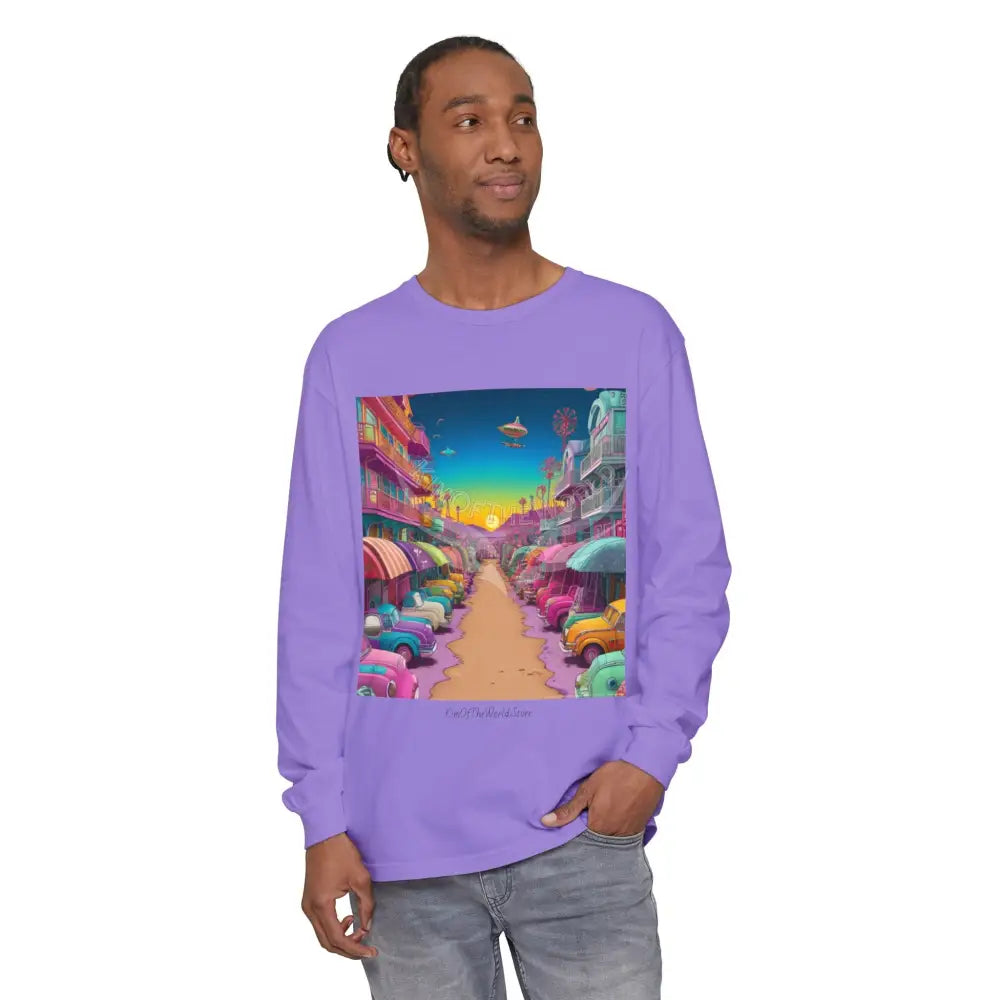 Boho Beach Funky Art Psychedelic Dreamscape Long Sleeve Tee Long-sleeve