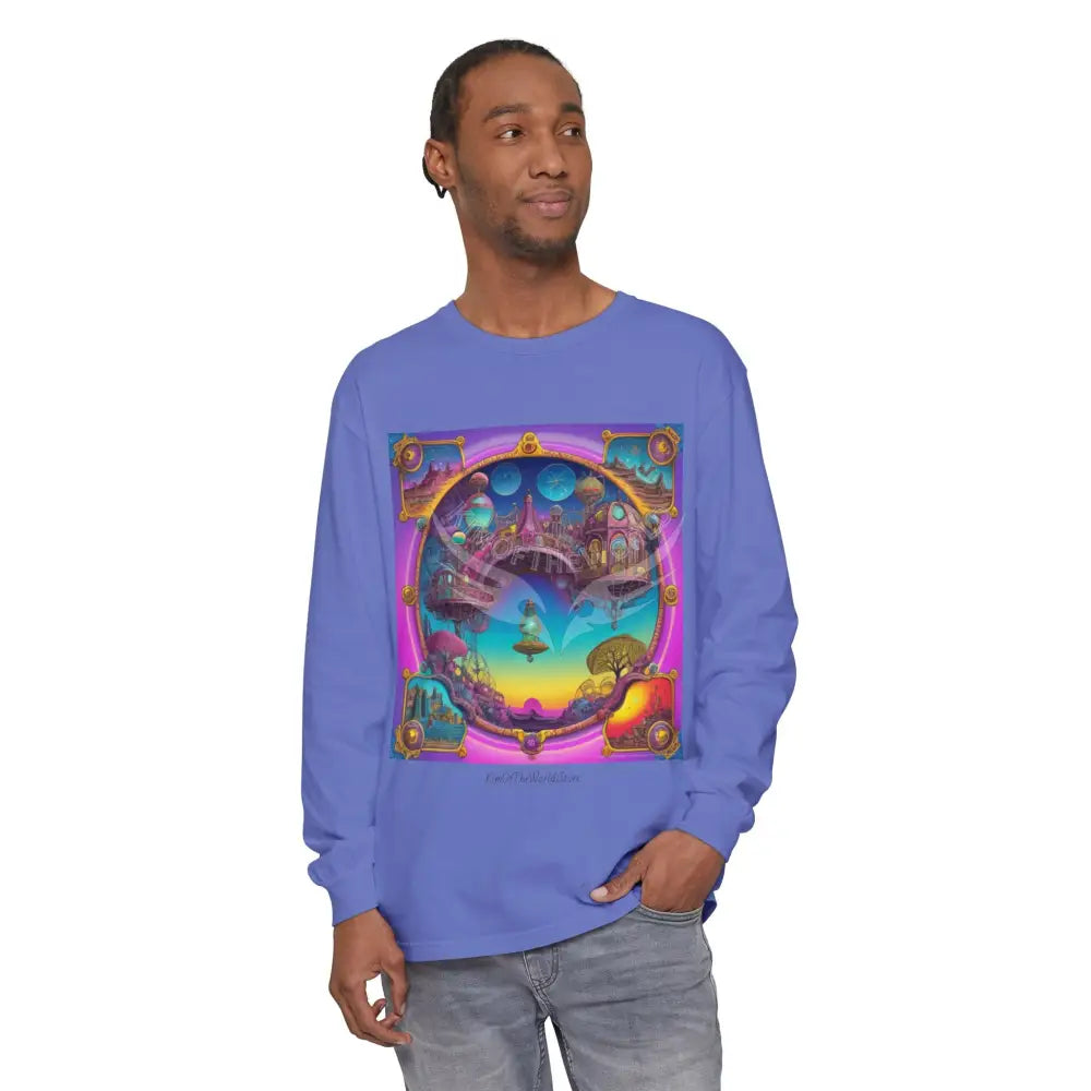 Boho Beach Funky Art Psychedelic Dreamscape Long Sleeve Tee Long-sleeve