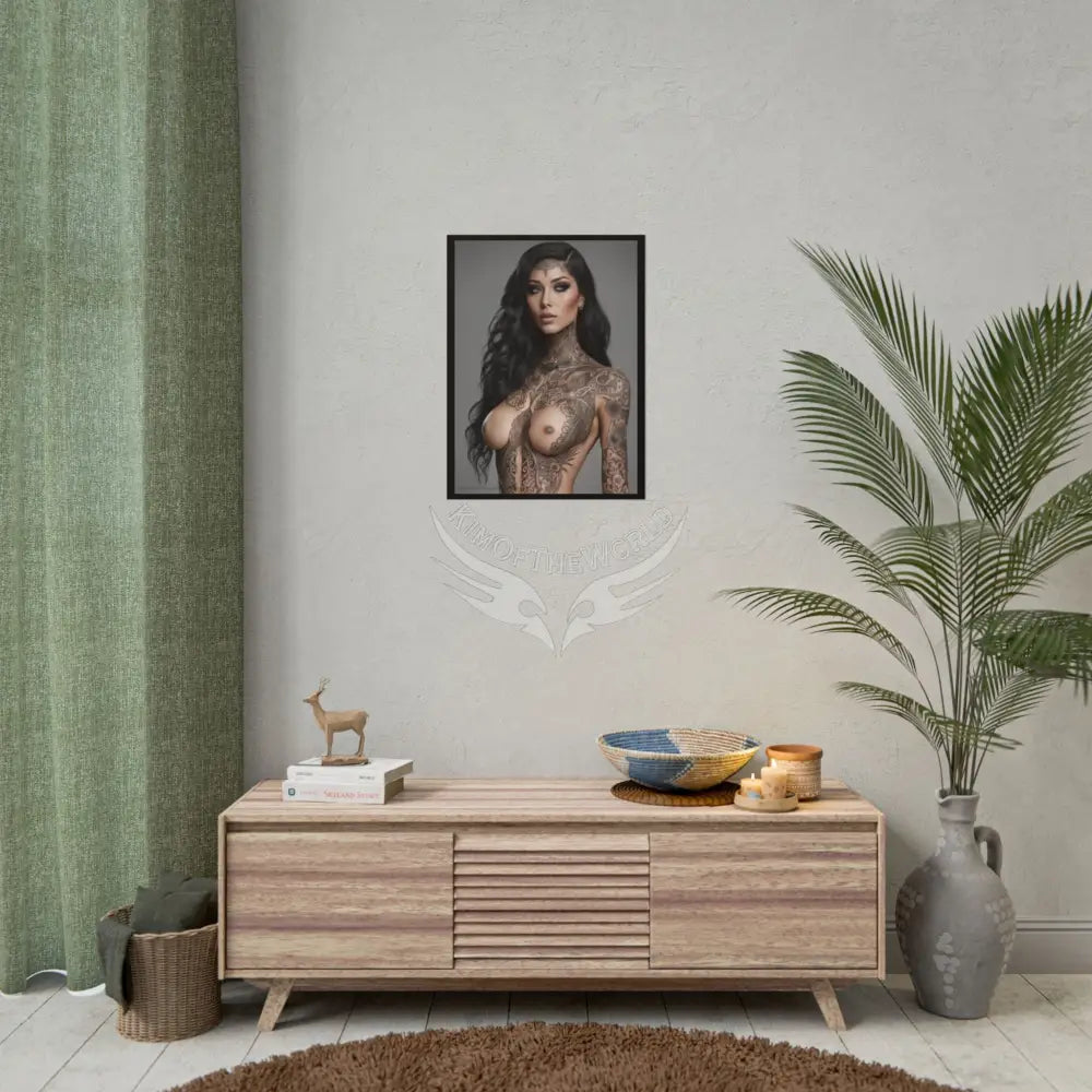 Boudoir Tattooed Women Rolled Posters — Sexy Seductive Lingerie Wall Art Poster