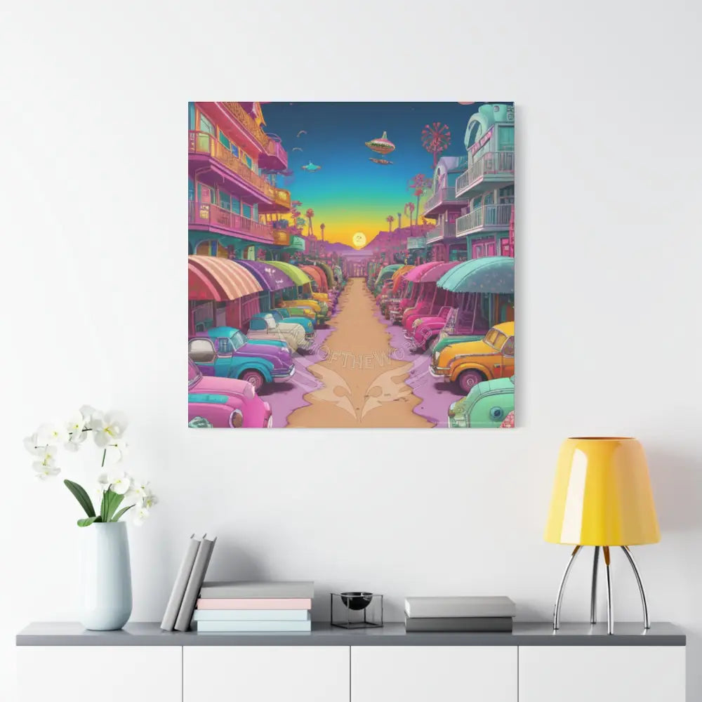 Bright Boho Beach Canvas Art — Vibrant Coastal Wall Decor Canvas