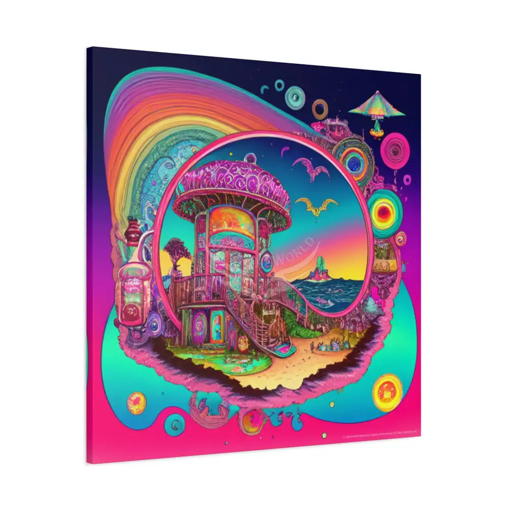 Bright Boho Beach Canvas Art — Vibrant Coastal Wall Decor Canvas
