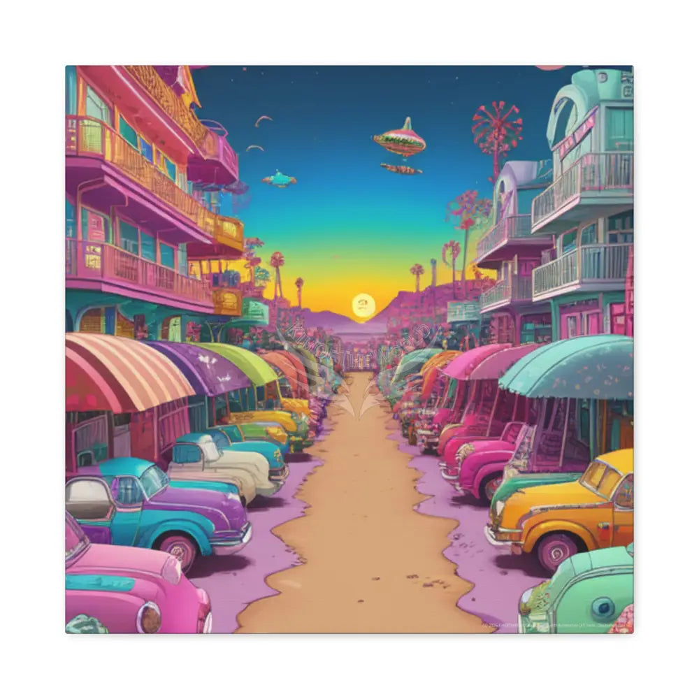 Bright Boho Beach Canvas Art — Vibrant Coastal Wall Decor 20″ x 20″ / 1.25’’ Canvas