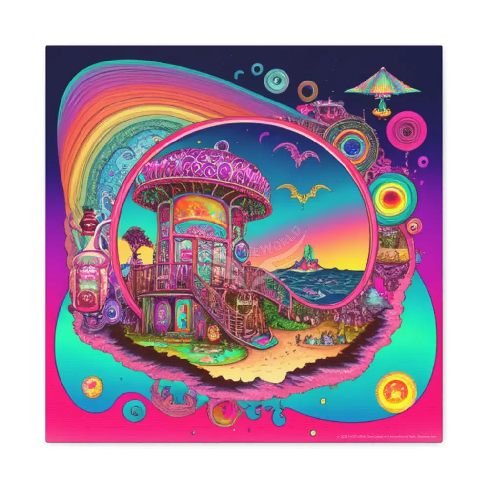 Bright Boho Beach Canvas Art — Vibrant Coastal Wall Decor 20″ x 20″ / 1.25’’ Canvas