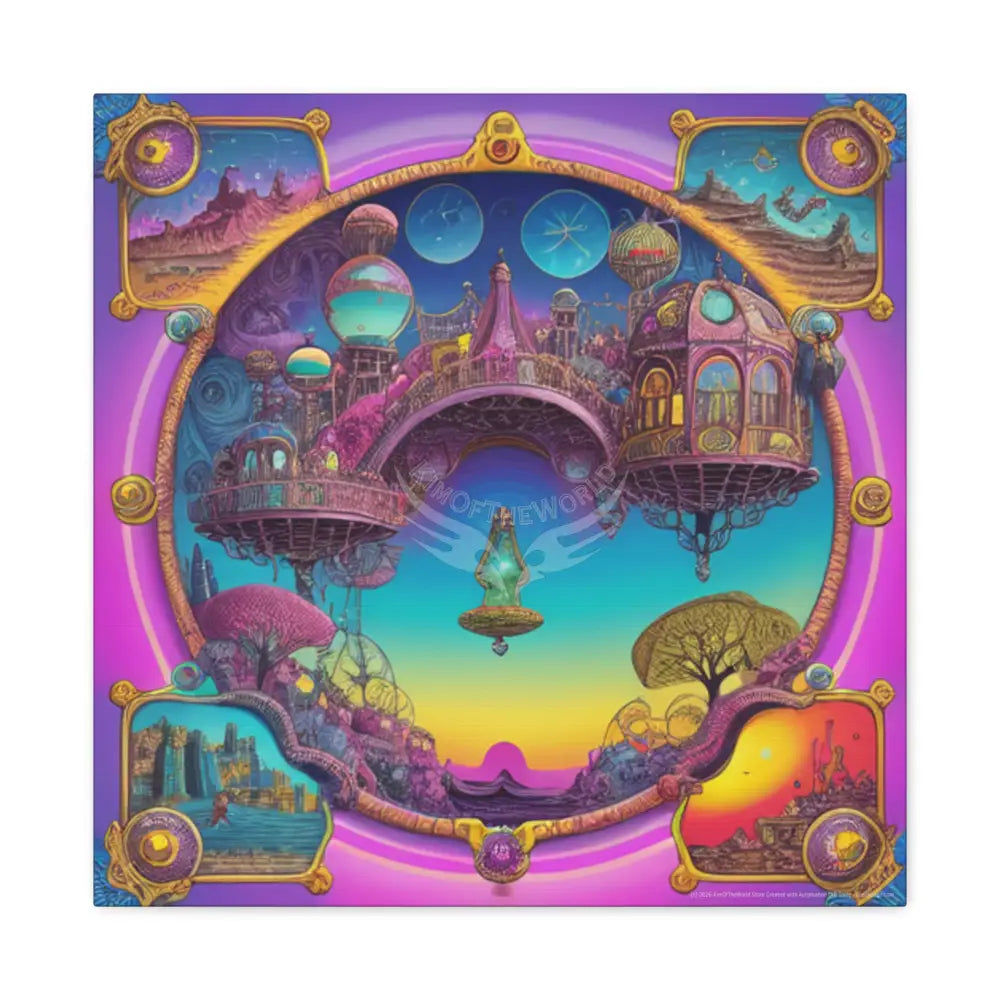 Bright Boho Beach Canvas Art — Vibrant Coastal Wall Decor 20″ x 20″ / 1.25’’ Canvas